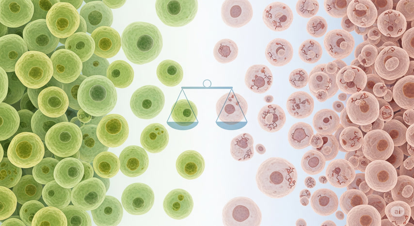 Illustration of cellular decline
