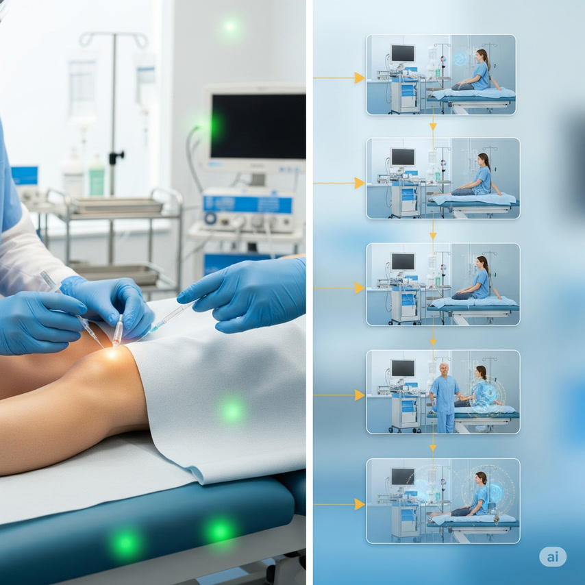 Clinician administering injection